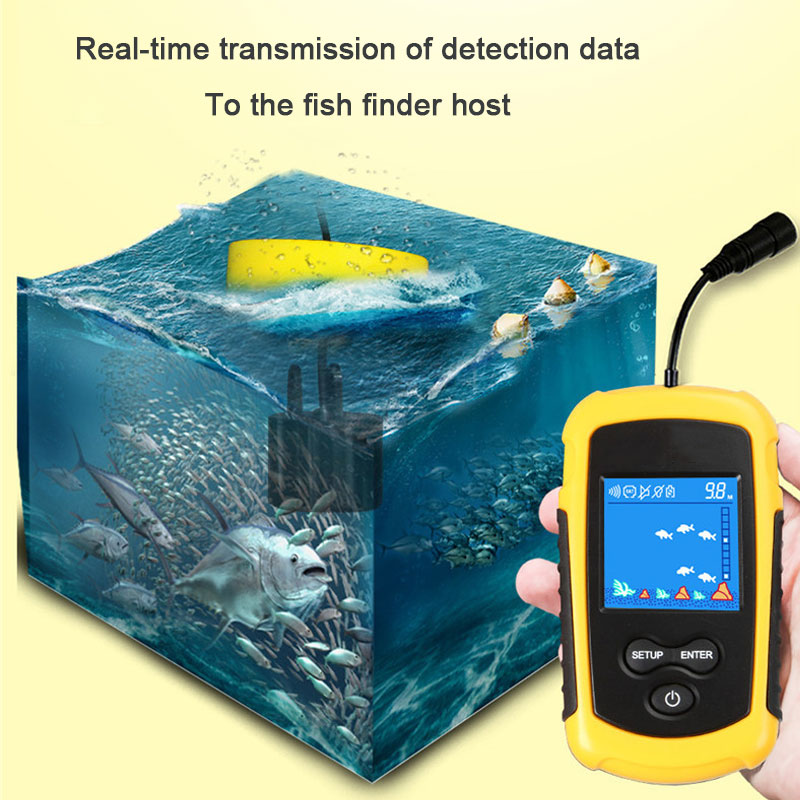 Fish Finder Portable - 100M Wired Color Screen Portable Sonar